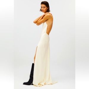 Zara STUNNING SATIN EFFECT DRESS KAIA X ZARA -ivory - Small